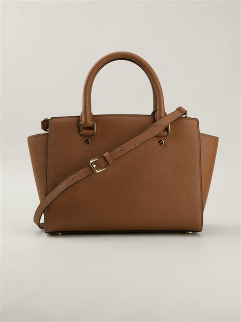 michael kors selma tote brown|Michael Kors selma handbags.